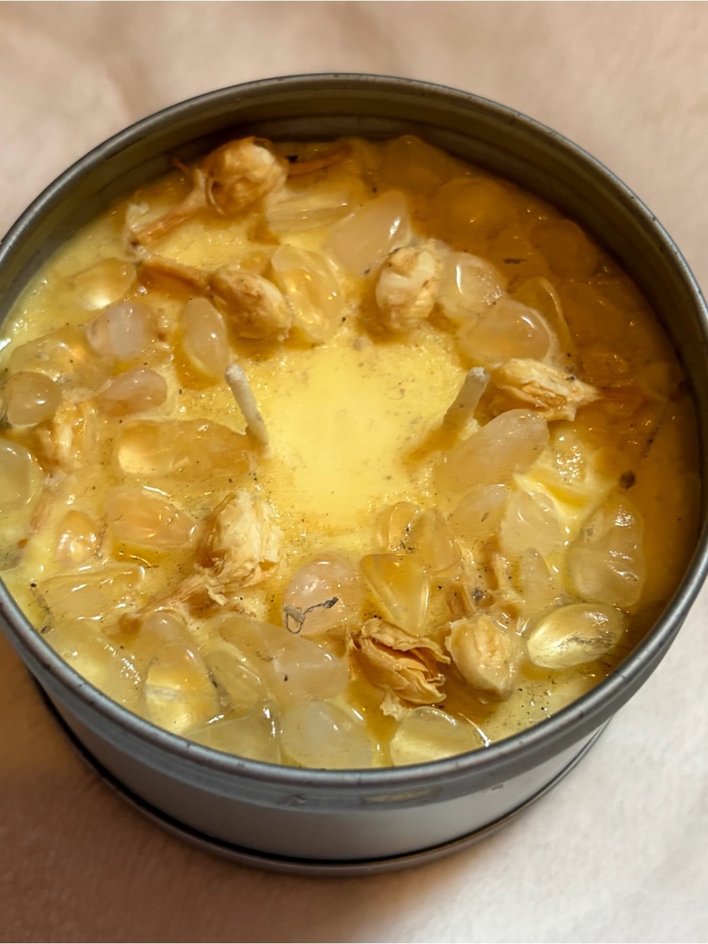 Yellow Jasmine Crystal Soy Candle Homemade